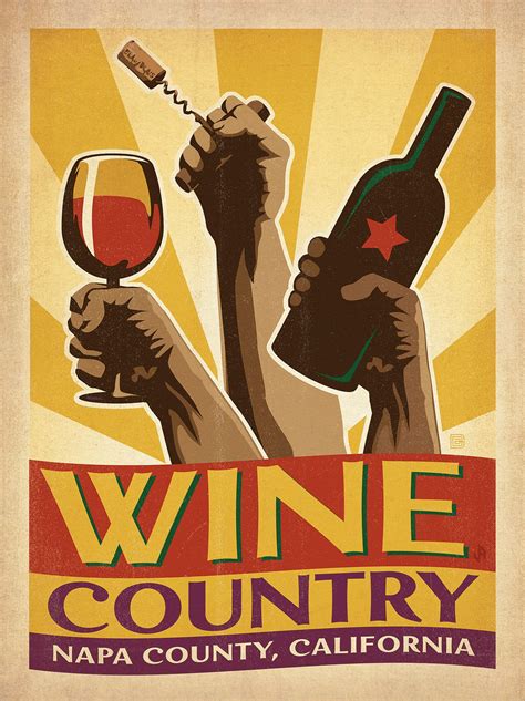 Wine Country Napa Wine Poster Wine Country Vintage Advertisement
