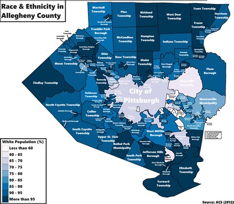 Map Of Race And Ethnicity In Allegheny County Pennsylvania