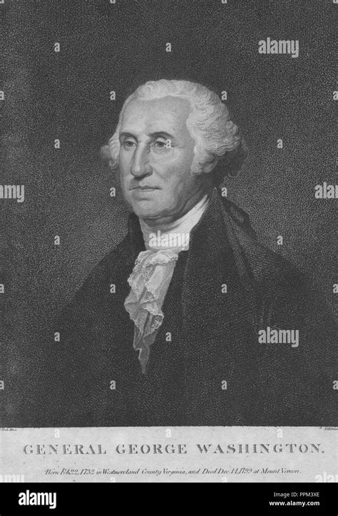 Engraved Portrait Of George Washington Founding Father Of The United
