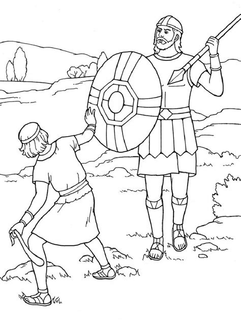David And Goliath Story Coloring Page