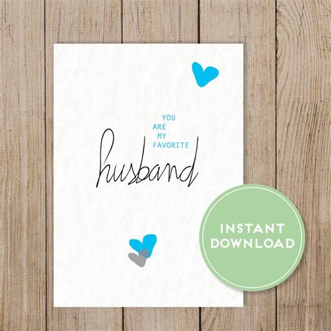 favorite husband card printable husband birthday card husband anniversary card husband love