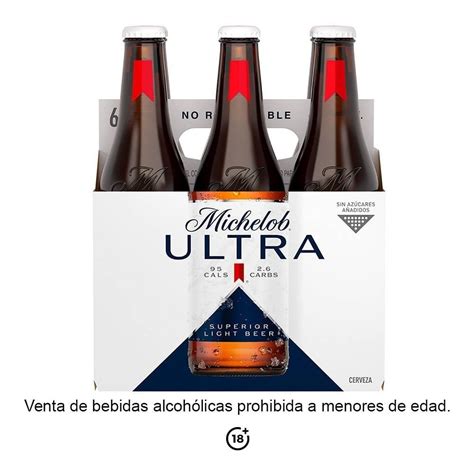 Cerveza Clara Michelob Ultra Superior Light 6 Botellas De 355 Ml Cu