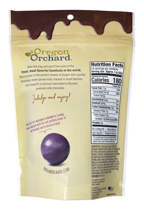 Oregon Orchard Premium Marionberry Chocolate Hazelnuts 6oz Oregon