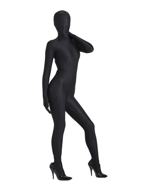 Black Lycra Spandex Full Bodysuit Zentai Second Skin Suit In Holidays