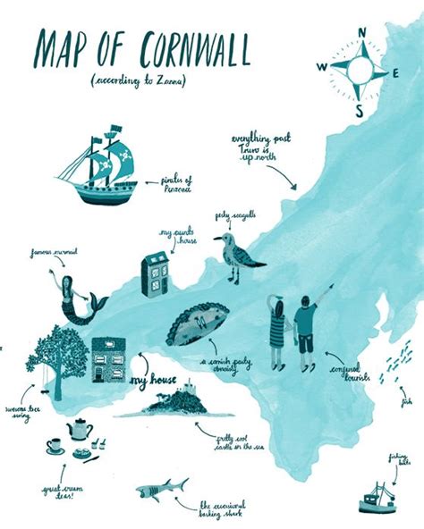 Zanna Goldhawk Illustration Cornwall Map Illustrated Map Travel