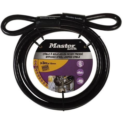 Master Lock 15mm X 3m Braided Steel Cable Bunnings Warehouse
