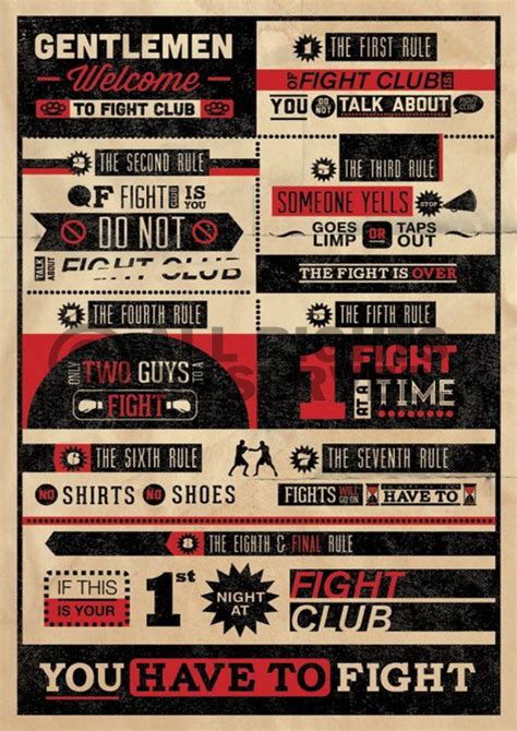 Rules of Fight Club Poster | Fight club poster, Fight club, Fight club rules
