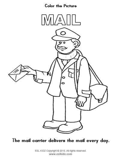 Mail Carrier Hat Coloring Page Coloring Pages