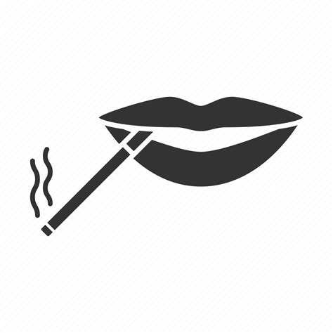 Cigaret Cigarette Female Lips Mouth Smoker Smoking Icon