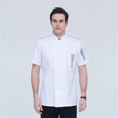 Summber White Breathable Short Sleeve Chef Jacket Restaurant Hotel Kitchen Cook Suit Man Woman