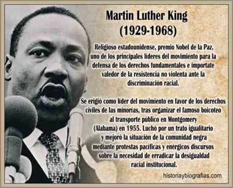 Biografia De Martin Luther Kingdefensor De Los Derechos Civiles
