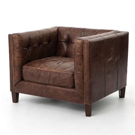 Great savings & free delivery / collection on many items. Abbott Vintage Cigar Tufted Leather Club Chair | Zin Home