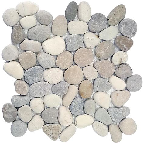 Solistone River Rock Pebbles 10 Pack Terrene Blend 12 In X 12 In Pebble Mosaic Cobblestone Floor