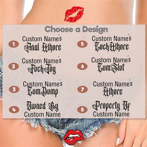 5x Personalised Adult Temporary Tattoos Tramp Stamps Owned Etsy