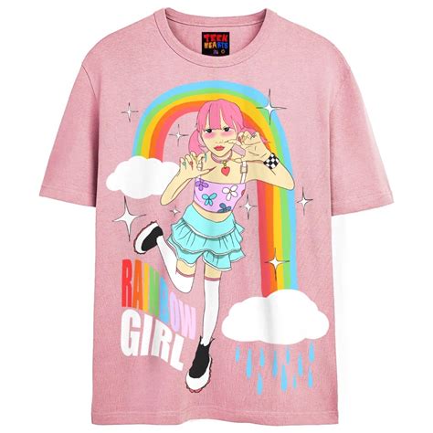 Rainbow Girl Teen Hearts Clothing Stay Weird