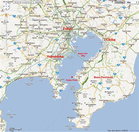 Welcome to the edo google satellite map! Tokyo bay map - Map of Tokyo bay (Kantō - Japan)