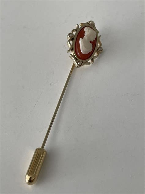 Vintage Avon Cameo Stick Pin Lapel Pin Gem