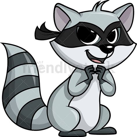 Evil Raccoon Bandit Cartoon Clipart Vector Friendlystock