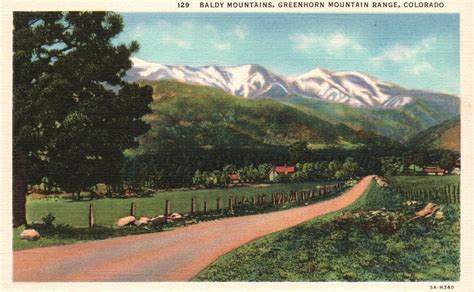Vintage Postcard 1930s Baldy Mountains Greenhorn Mountain Range