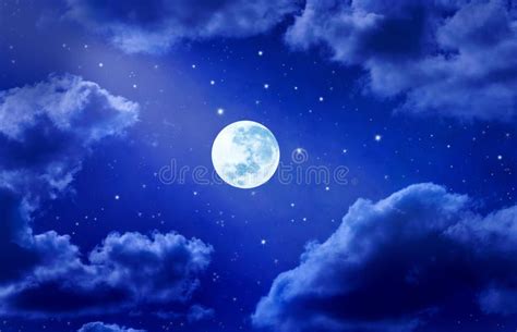 Moon Stars Sky Clouds Night A Night Sky With Stars Clouds And The