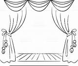 Stage Theater Drawing Theatre Drawings Curtain Sketch Paintingvalley ציור Sketches תיאטרון Curtains Vector sketch template