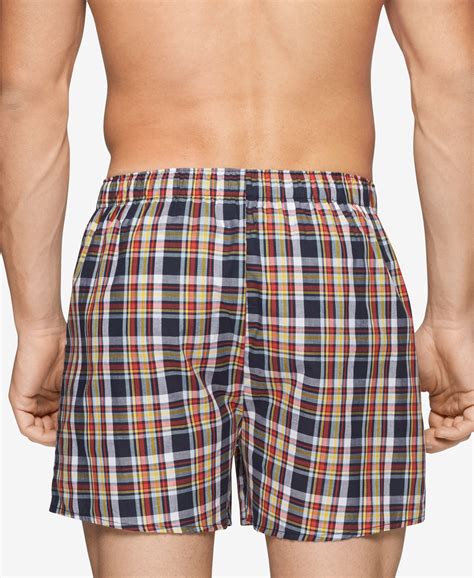 6 lot men s checker plaid shorts assorted cotton boxers trunks underwear ebay