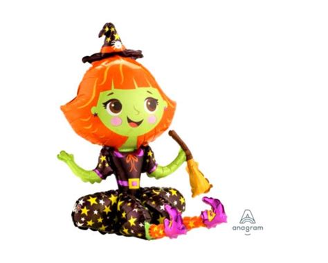 sitting witch balloon 21 airfill only halloween etsy