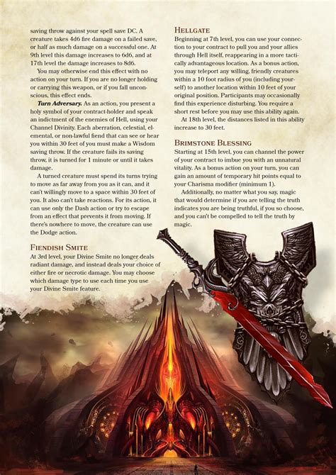 Dnd 5e Homebrew — Oath Of The Hellsworn Paladin By