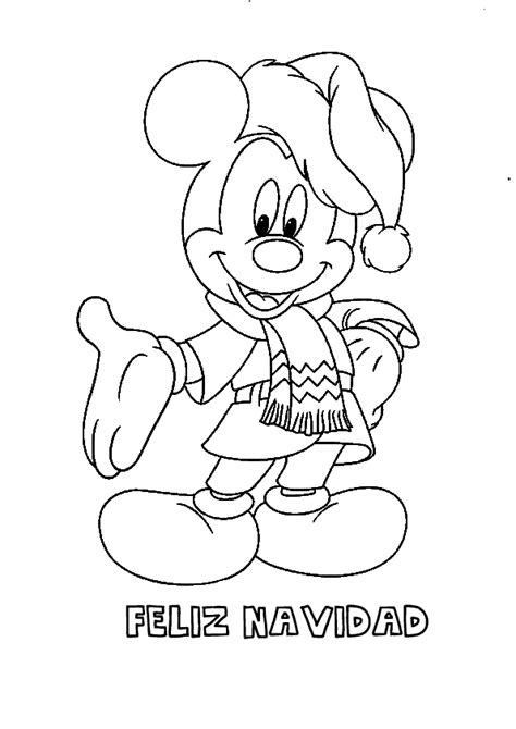 Imágenes Con Dibujos De Mickey Mouse De Navidad Para Colorear