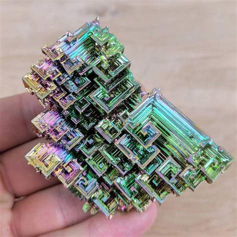 Rainbow Bismuth Xxl Crystal Display Cluster Etsy Bismuth Bismuth