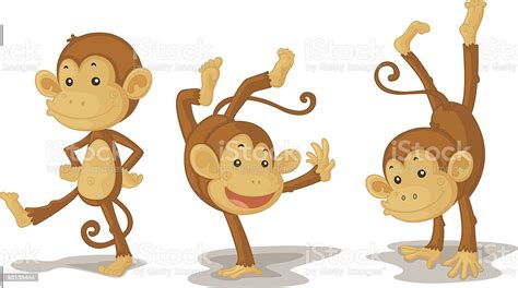 Illustration Of Three Monkeys Playing Stock Illustration Download