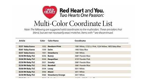 red heart color chart