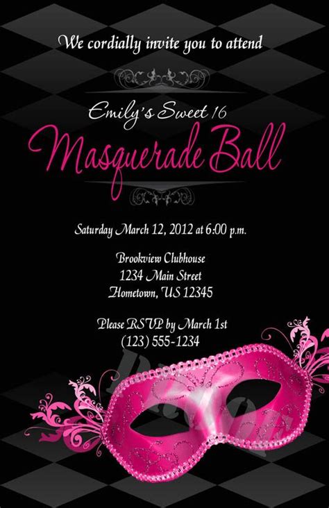 personalized photo invitations cmartistry personalized masquerade ball party i… masquerade