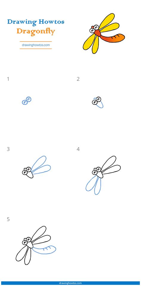 How To Draw A Dragonfly Step By Step Easy Drawing Guides Drawing Howtos