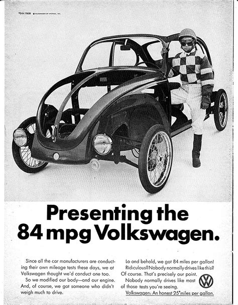 1974 Vw 84 Miles Per Gallon Beetle Bug Original Magazine Ad Really 25