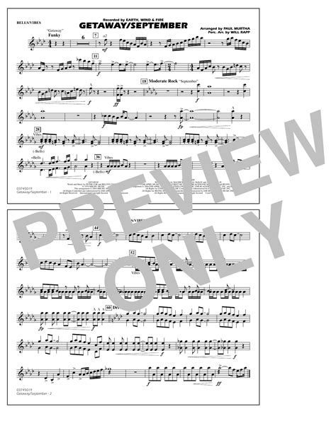 Getawayseptember Arr Paul Murtha Bellsvibes By Earth Wind And Fire Sheet Music For