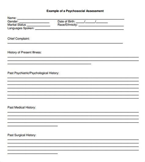 Free Sample Psychosocial Assessments In Pdf Hot Sex Picture