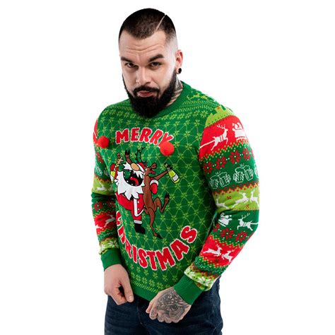 Lets Get Loose Mens Funny Christmas Sweater Repeat No