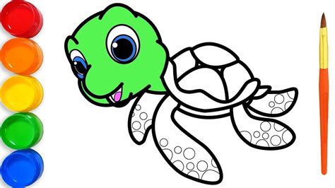 Learn how to draw a cute sea turtle swimming through the ocean. How to draw turtle for kids | Turtle drawing, Art toy ...