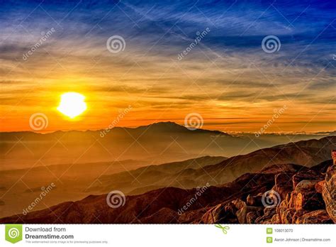 Amazing Sunset Over The Desert Stock Photo Image Of Beautiful View