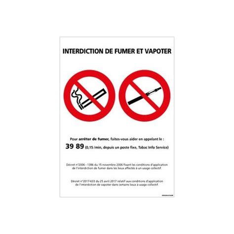 Panneau Interdiction De Fumer Et Vapoter En Pvc 150 X 210 Mm