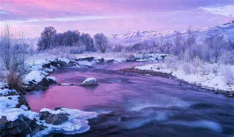 United States Utah River Provo Winter Snow Mountain Hd
