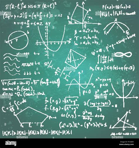 Fórmulas Matemáticas Y Dibujos En Una Pizarra Imagen Vector De Stock Alamy