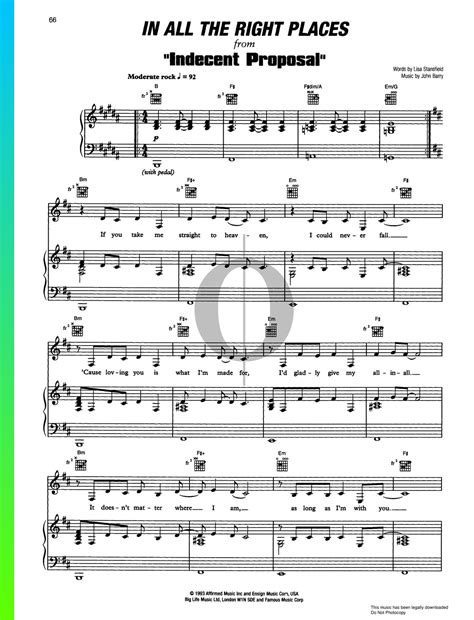 in all the right places bladmuziek uit piano stem gitaar pdf downloaden en streamen oktav