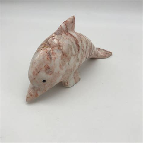 Marble Dolphin Figurine Hand Carved Sculpture 7 Pink And Etsy