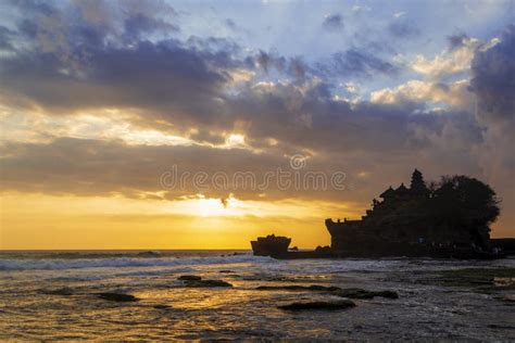 Tanah Lot In Golden Sunset Bali Indonesia Stock Photo Image Of