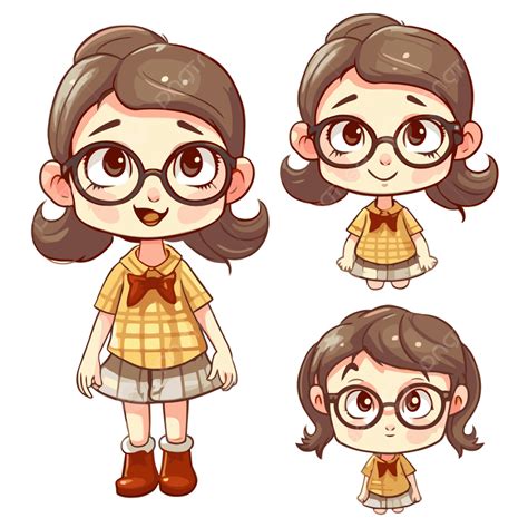 Cutie Clipart Cute Cartoon Girl Girl With Glasses Vector Cutie