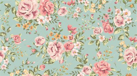Classic Wallpaper Vintage Flower Pattern Background Stock Illustration