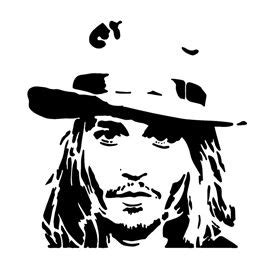 Johnny Depp Stencil | Johnny depp, Pictures to draw, Shadow photos