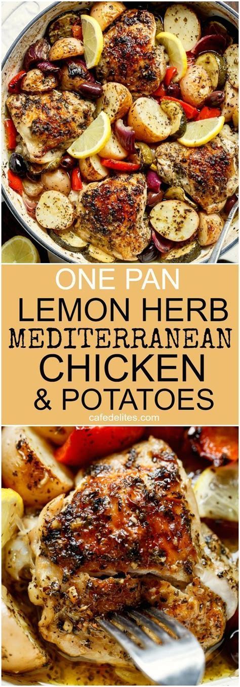 Garlic Lemon Herb Mediterranean Chicken And Potatoes All Made In The
